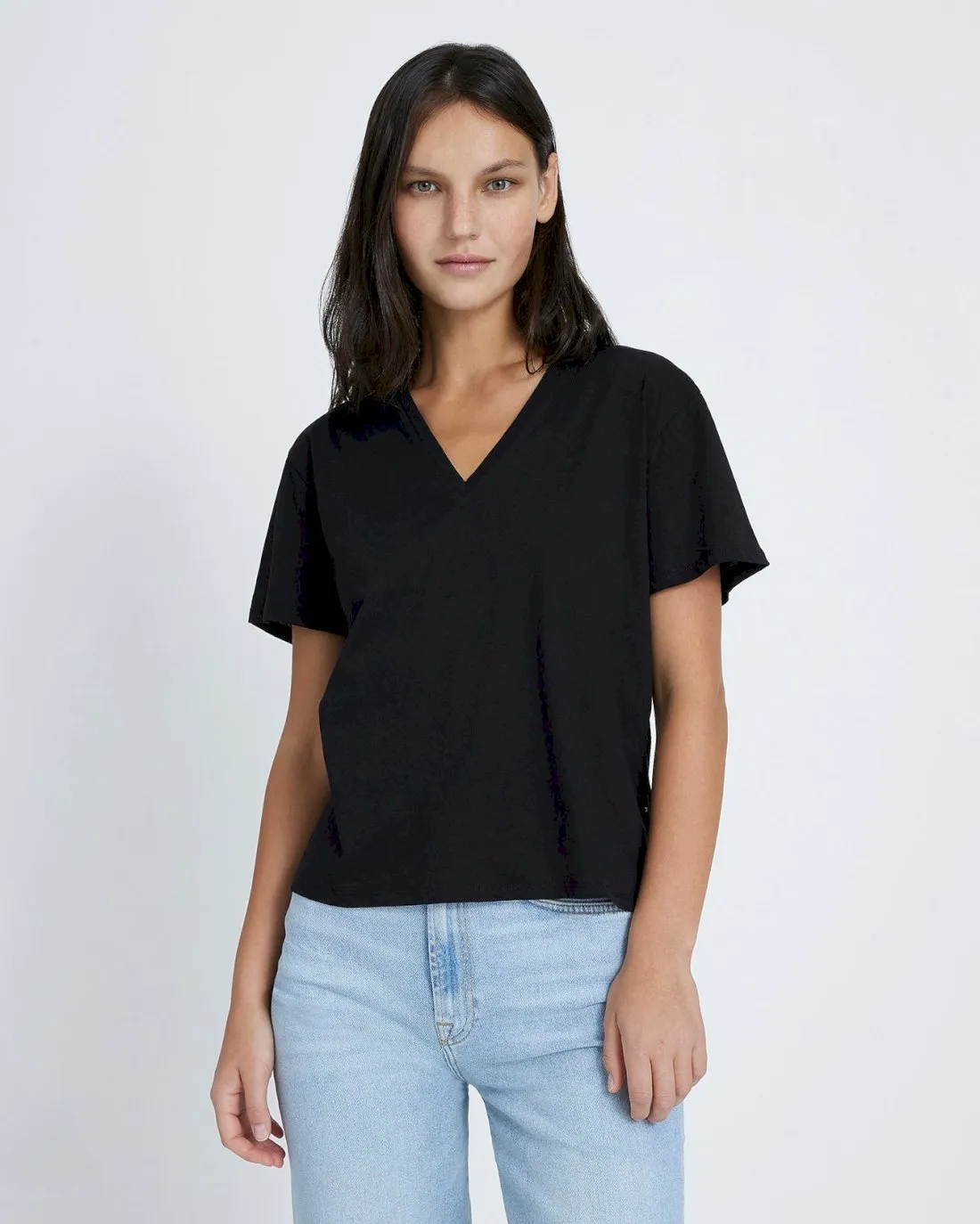 V-Neck Tee in Black