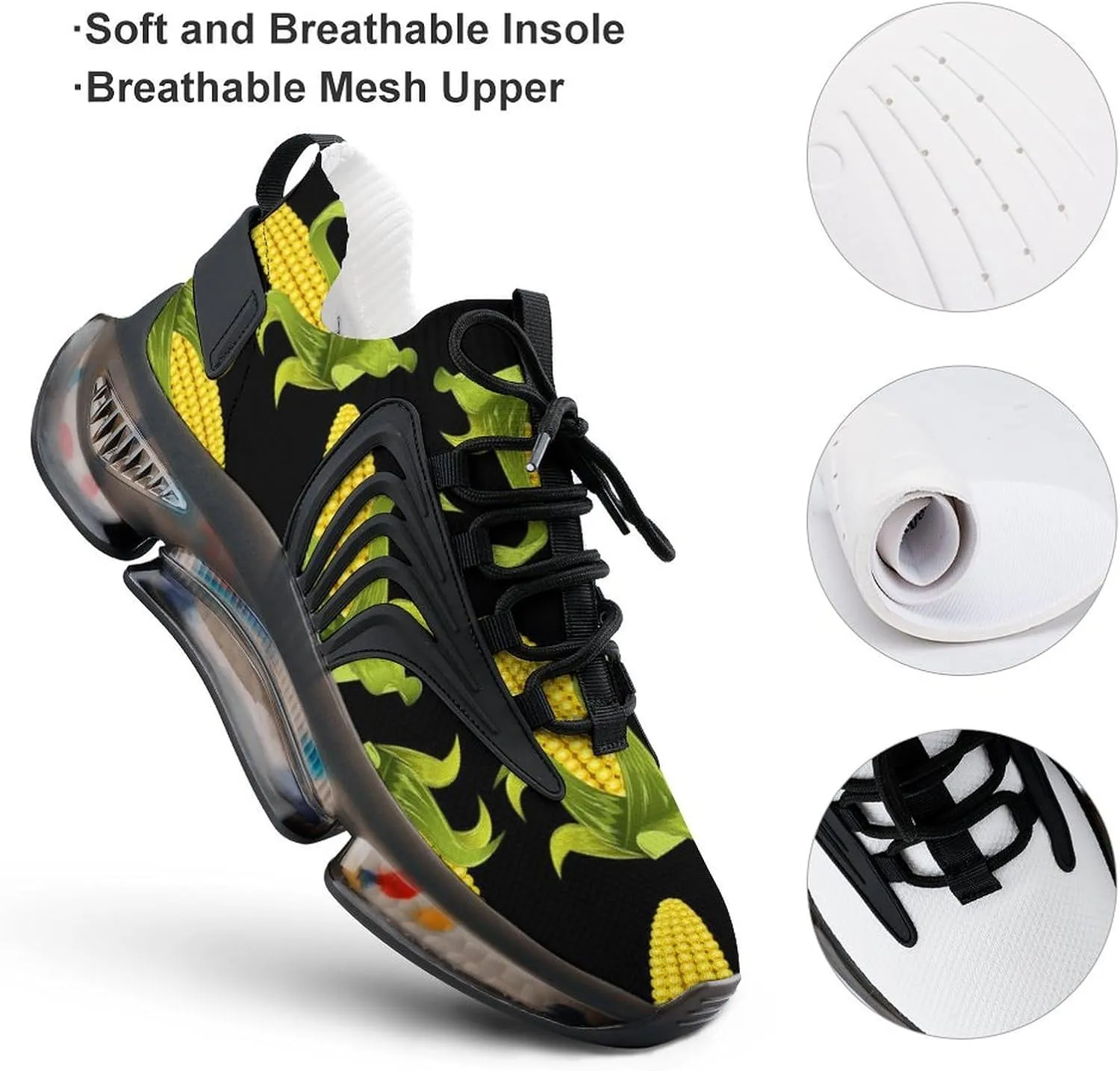 Yellow Corns Vegan Men's Running Shoes Lightweight Walking Shoe Breathable Sneaker