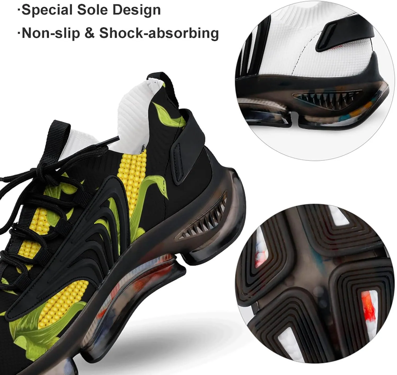 Yellow Corns Vegan Men's Running Shoes Lightweight Walking Shoe Breathable Sneaker